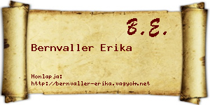 Bernvaller Erika névjegykártya